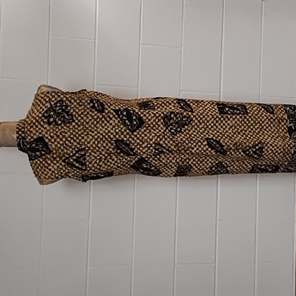 Olivia Rose 12 Button Down Print Shirt Dress Mandarin Collar Keyhole Border EUC - Picture 4 of 9